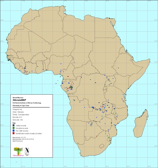 Genus Aciagrion Genus Distribution Map Africa July2021 Genus Aciagrion Genus Distribution Map Africa July2021