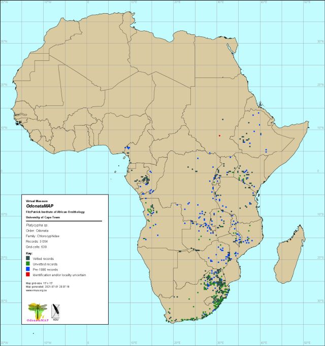 Genus Platycypha Distribution Map July 2021 Genus Platycypha Distribution Map July 2021