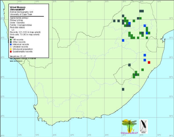 Agriocnemis pinheyi Pinhey s Wisp Distribution Map June 2020 Map