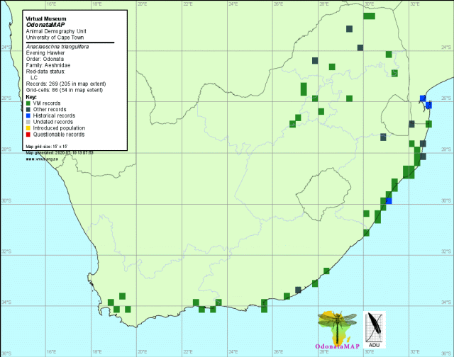 Anaciaeschna triangulifera Evening Hawker Distribution Map July 2020 Anaciaeschna triangulifera Evening Hawker Distribution Map July 2020
