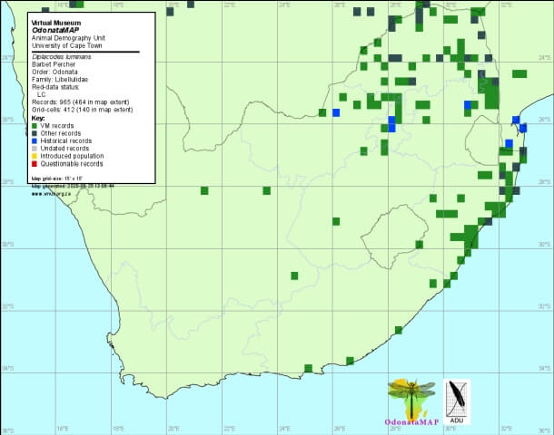 Diplacodes luminans BarbetPercher Distribution Map June 2020 Map