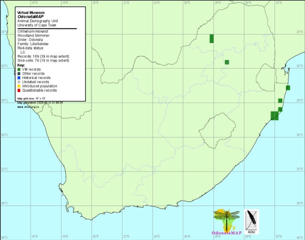 Orthetrum monardi, Woodland Skimmer Distribution Map Orthetrum monardi Woodland Skimmer Distribution Map June 2020 Map